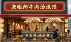 牡丹广场牛肉汤泡馍店即将开门待客